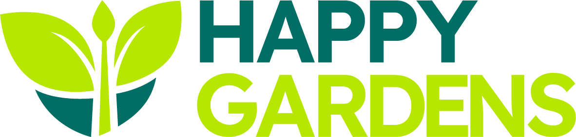 Het logo van happy gardens